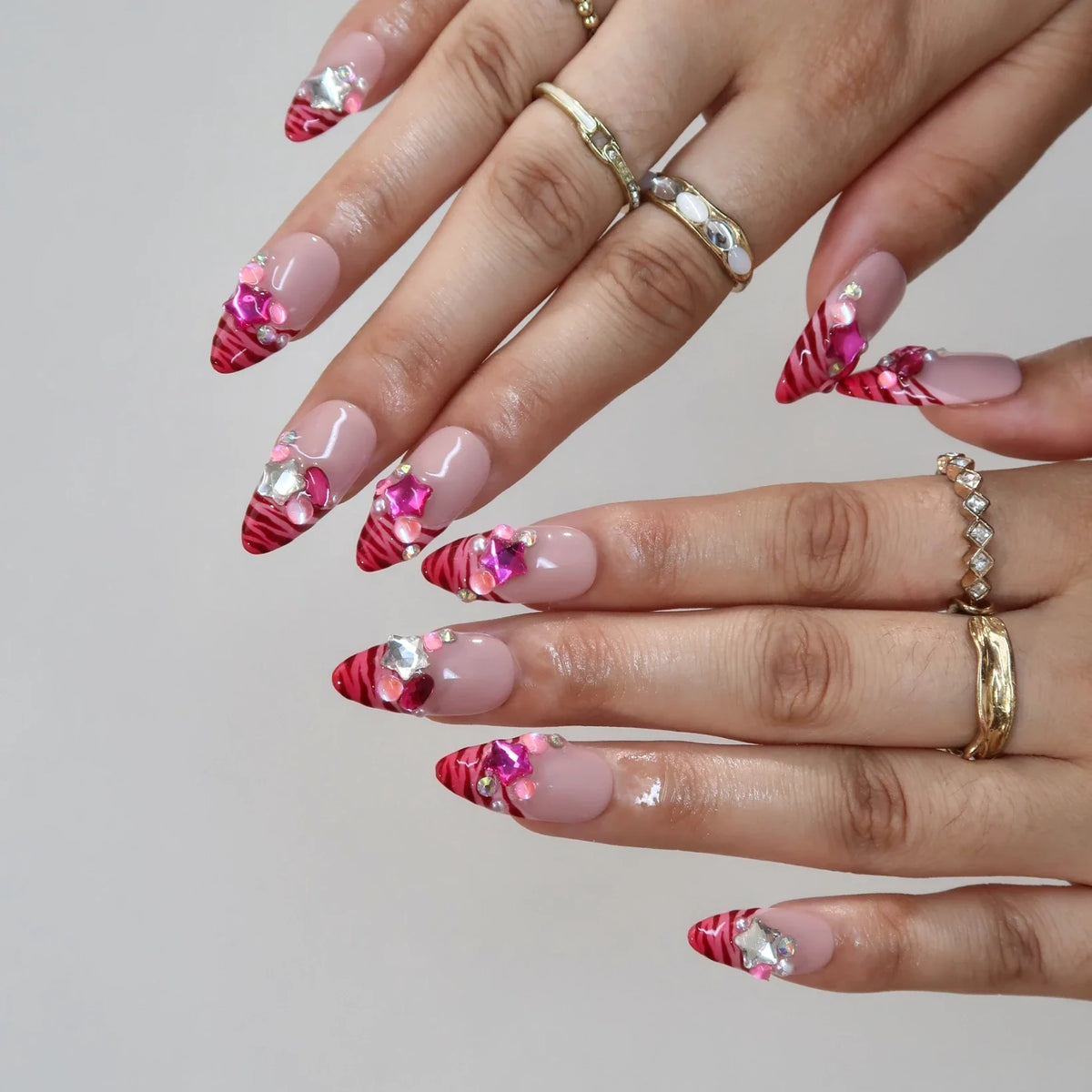 Pink Fever French Fresh Almond Press On Nails