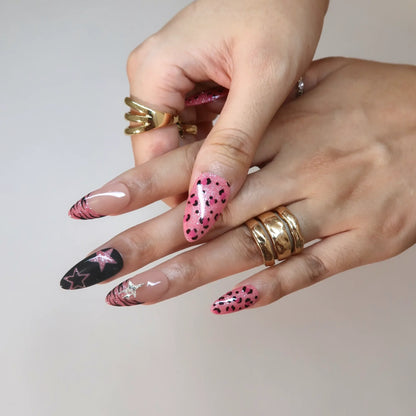 Pink Riot French Fresh Almond Press On Nails