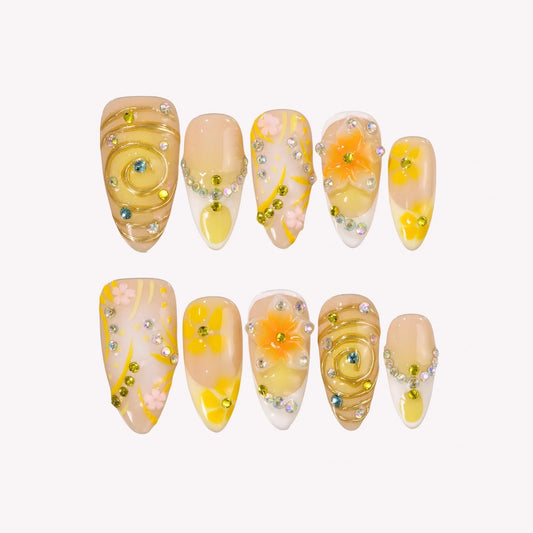 Radiant Chrome Fresh Almond Press On Nails