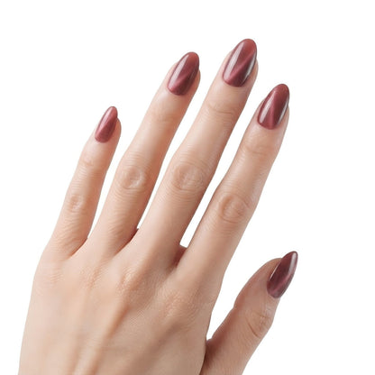 Cat Eye Rose Fresh Almond Press On Nails