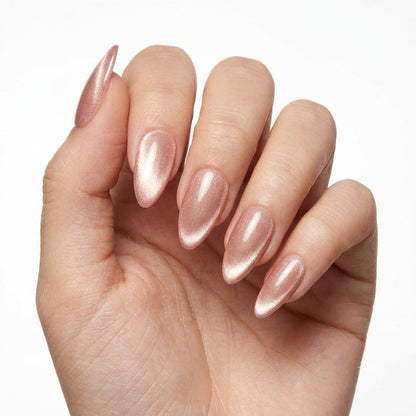 Cat Eye Rose Fresh Almond Press On Nails