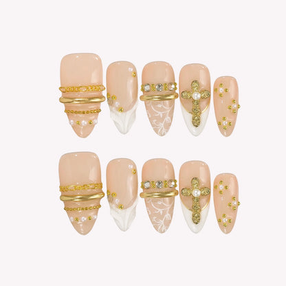 Saint Glow Chrome Elegant Almond Press On Nails