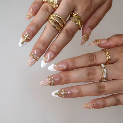 Saint Glow Chrome Elegant Almond Press On Nails