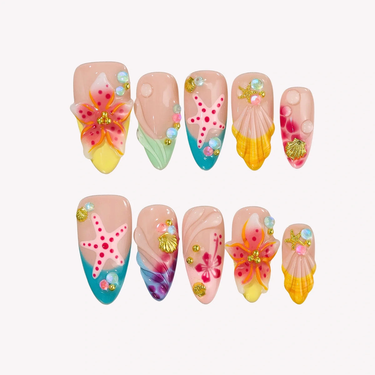 Sangria Aura Fresh Almond Press On Nails