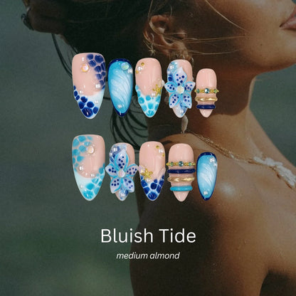 Sea You Soon Chrome Fresh Almond Press On Nails