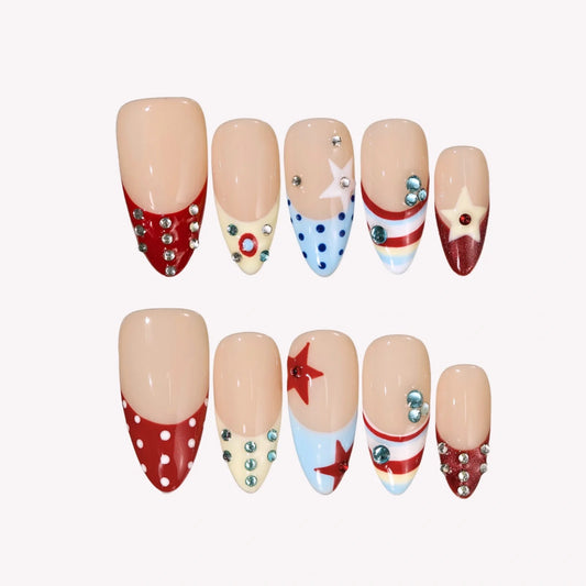 Starry Soda French Fresh Almond Press On Nails