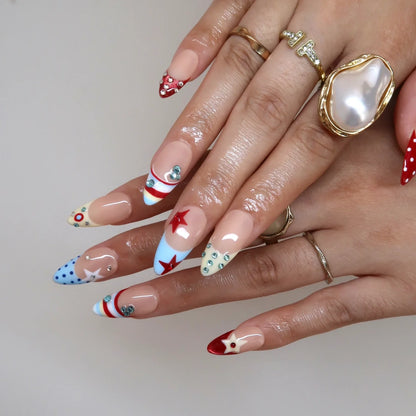 Starry Soda French Fresh Almond Press On Nails