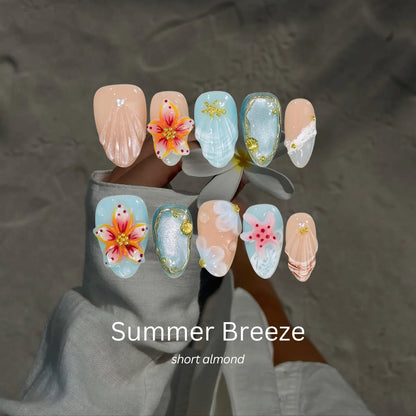 Stress Off Cat Eye Fresh Almond Press On Nails