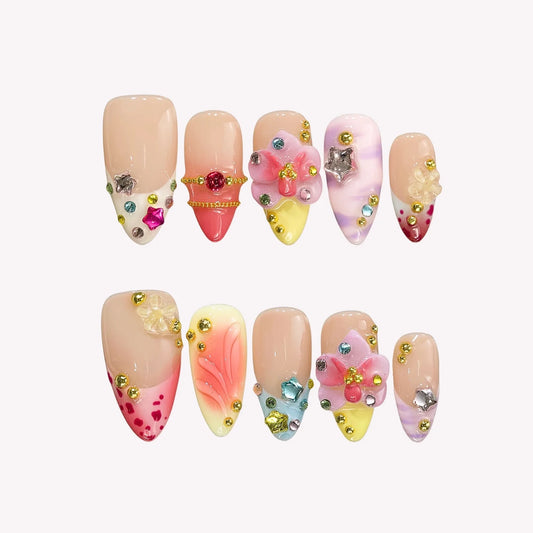Sugar Baddie Aura Fresh Almond Press On Nails