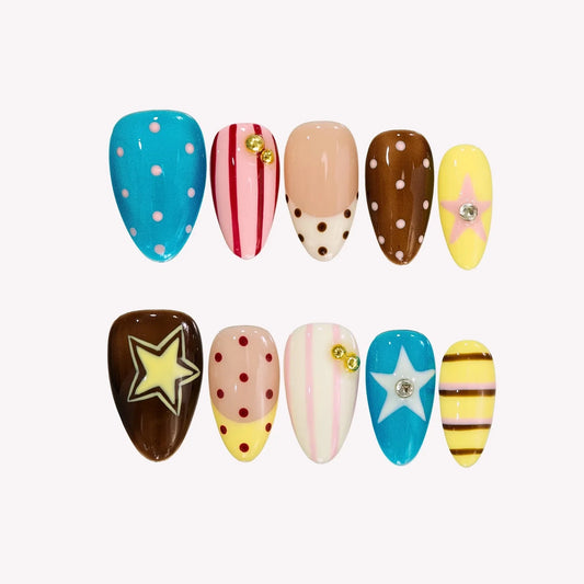 Sugar Rush Chrome Fresh Almond Press On Nails