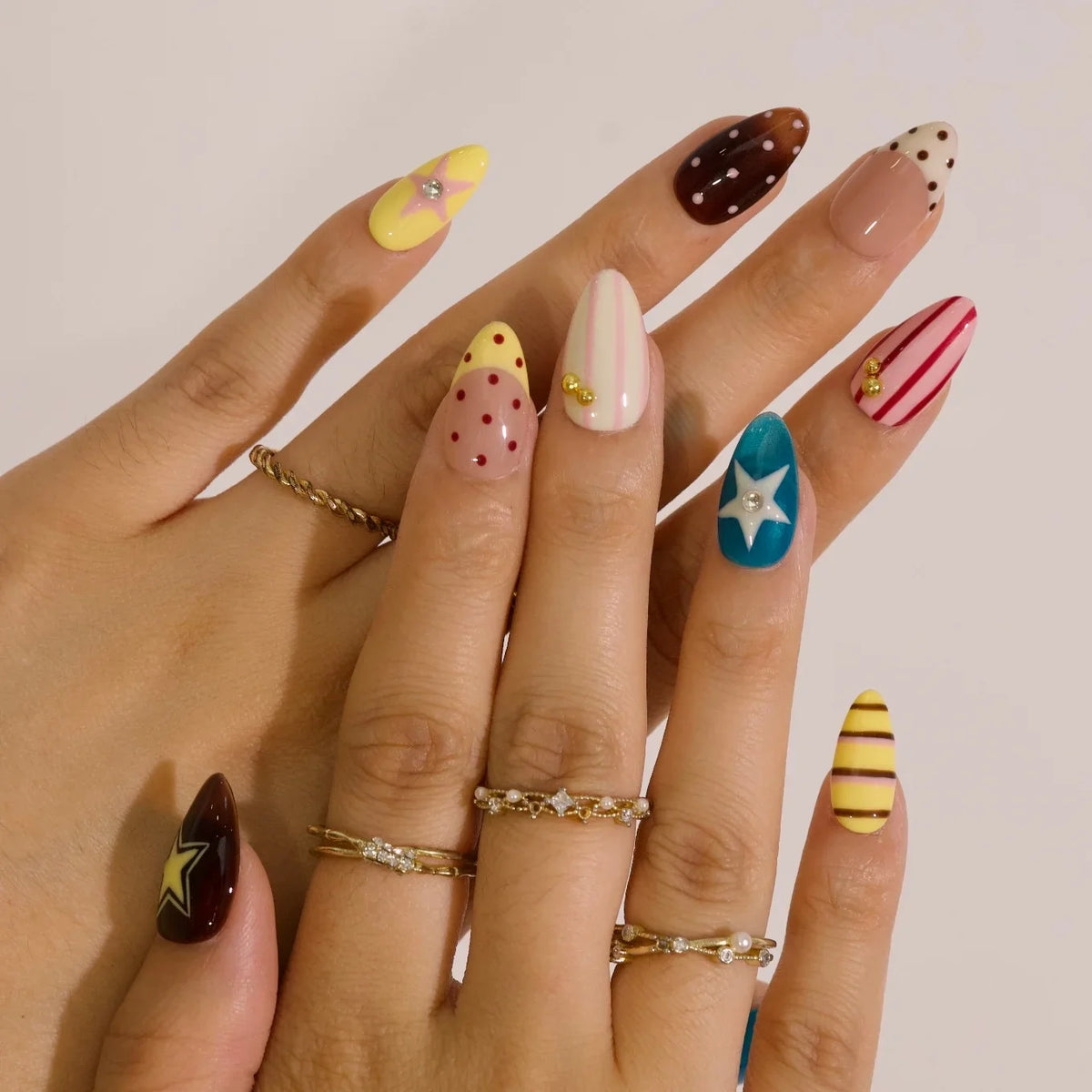 Sugar Rush Chrome Fresh Almond Press On Nails