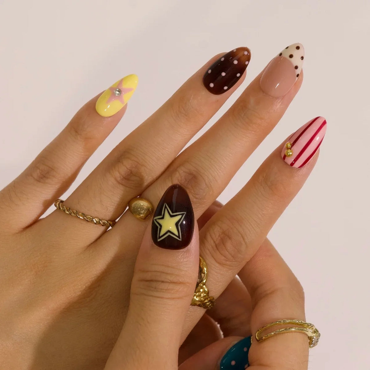 Sugar Rush Chrome Fresh Almond Press On Nails