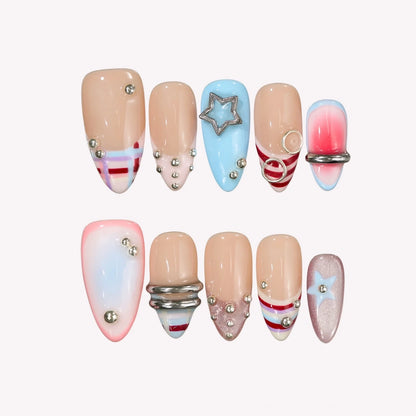 Sugar Trip Chrome Fresh Almond Press On Nails