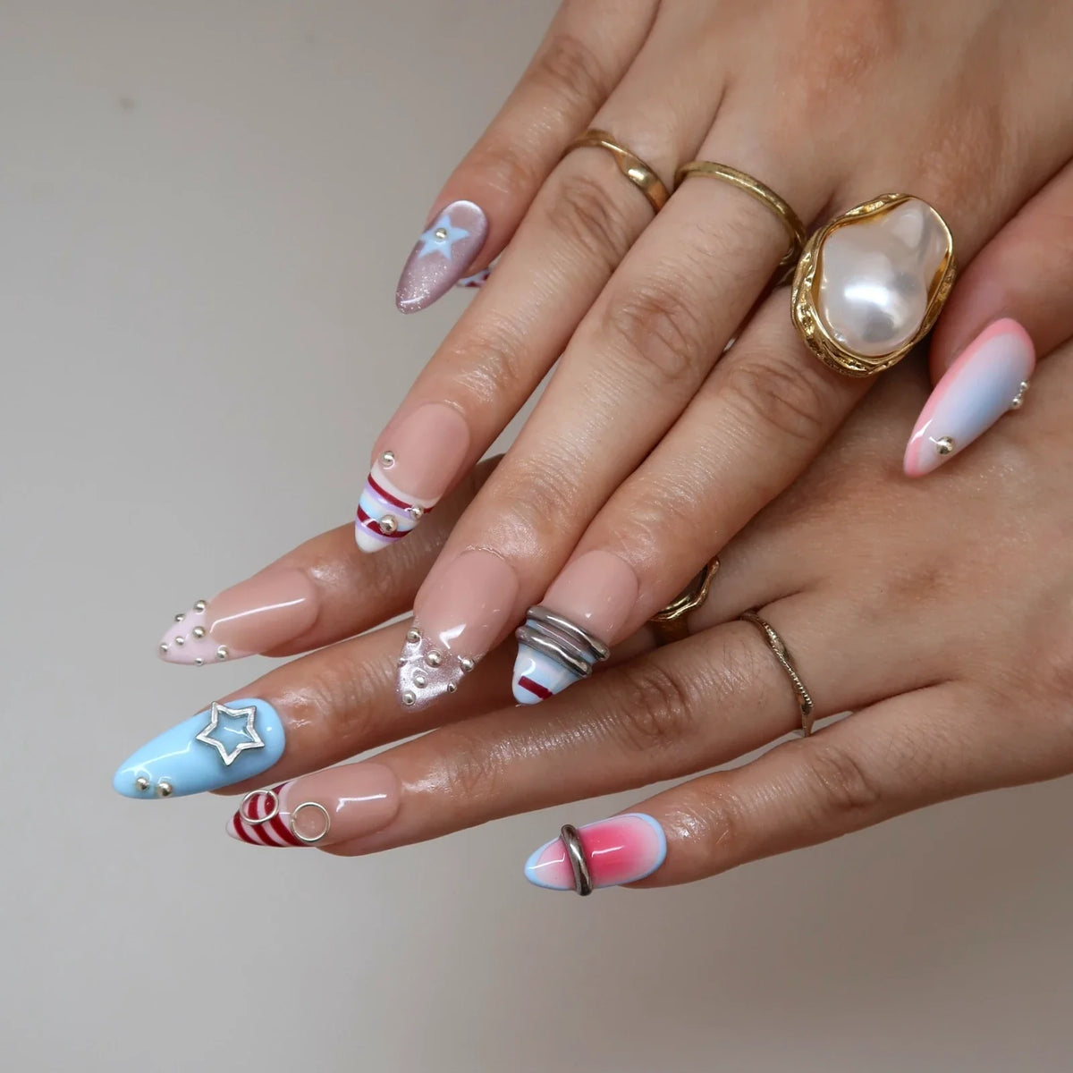 Sugar Trip Chrome Fresh Almond Press On Nails