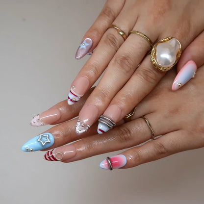 Sugar Trip Chrome Fresh Almond Press On Nails