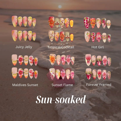 Sun Soaked Chrome Fresh Almond Press On Nails