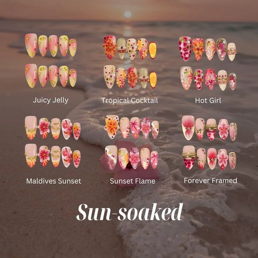Sun Soaked Chrome Fresh Almond Press On Nails