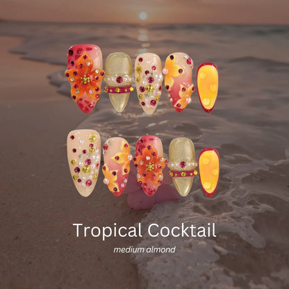 Sun Soaked Chrome Fresh Almond Press On Nails