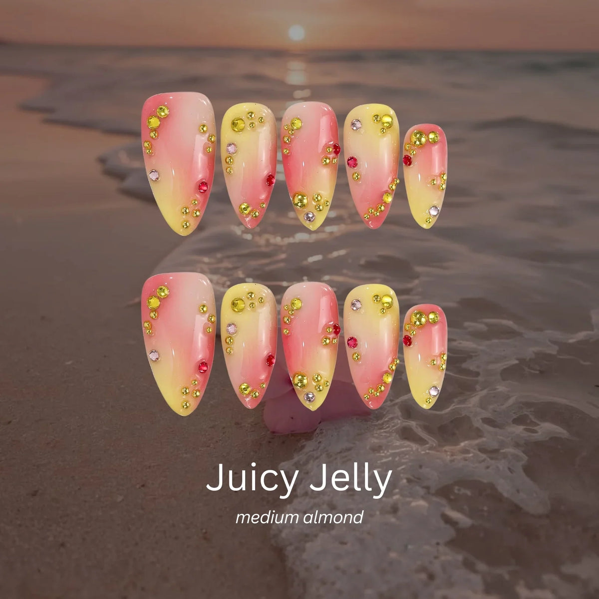 Sun Soaked Chrome Fresh Almond Press On Nails