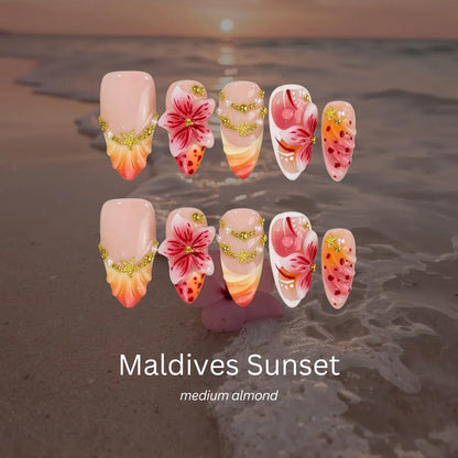 Sun Soaked Chrome Fresh Almond Press On Nails
