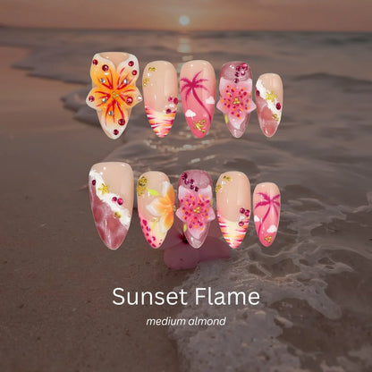 Sun Soaked Chrome Fresh Almond Press On Nails