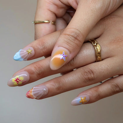 Sun Drunk Aura Fresh Almond Press On Nails
