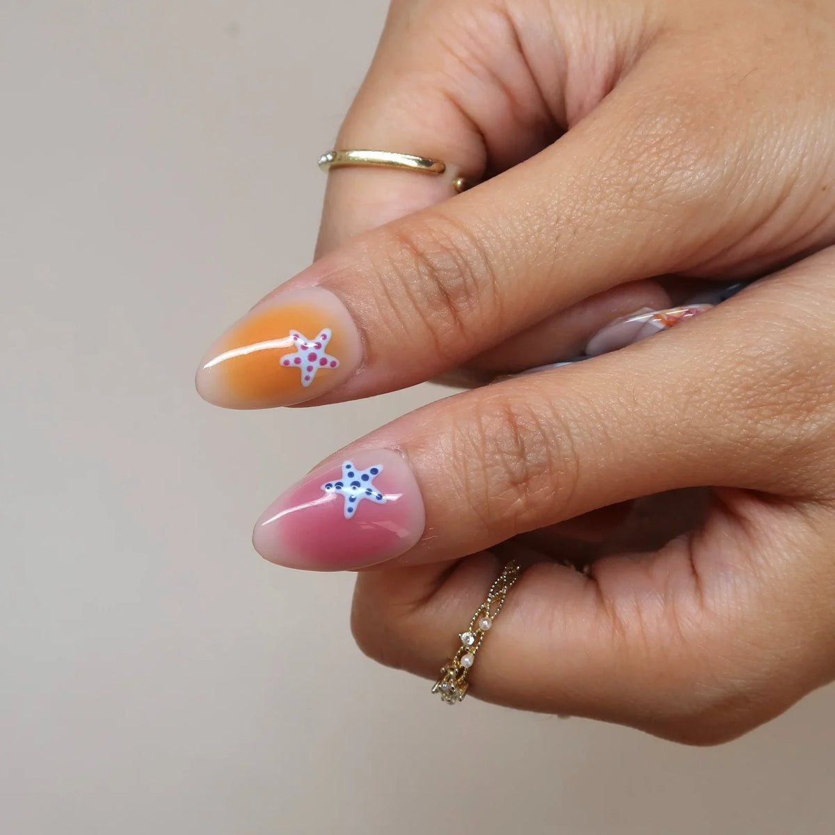 Sun Drunk Aura Fresh Almond Press On Nails