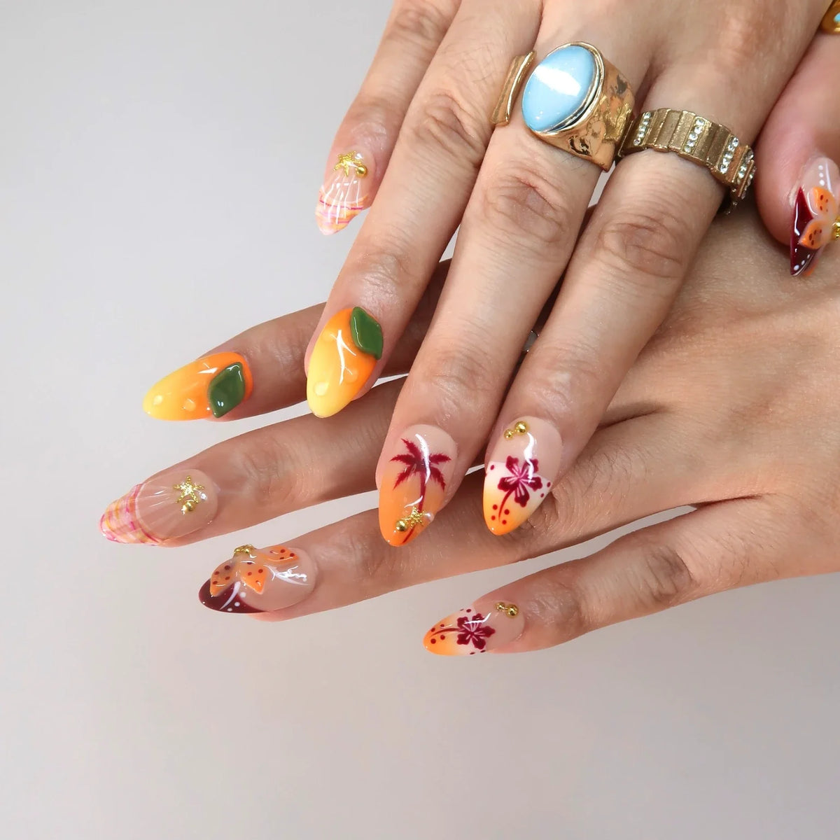 Sunny Side Up French Fresh Almond Press On Nails