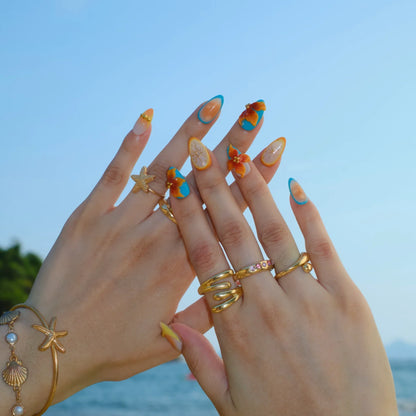 Sunny Soul Chrome Fresh Almond Press On Nails
