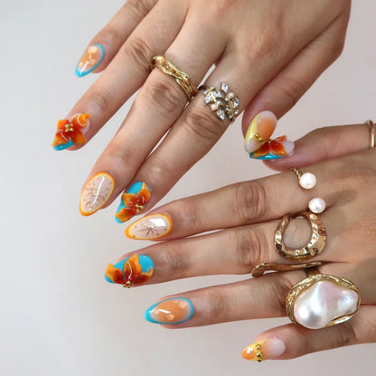 Sunny Soul Chrome Fresh Almond Press On Nails