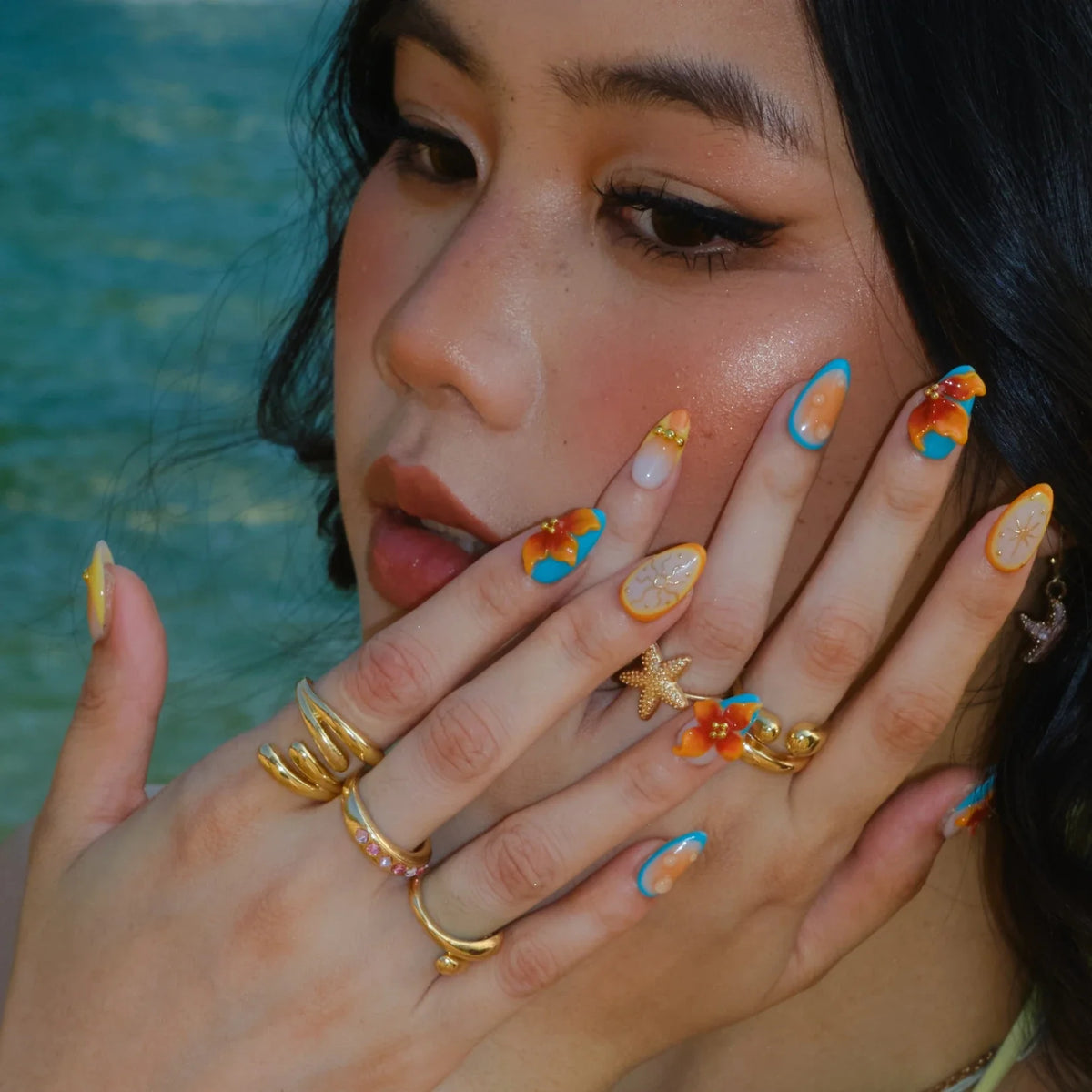Stress Off Cat Eye Fresh Almond Press On Nails
