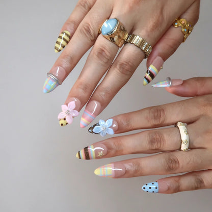 Sweet Escape Chrome Fresh Almond Press On Nails