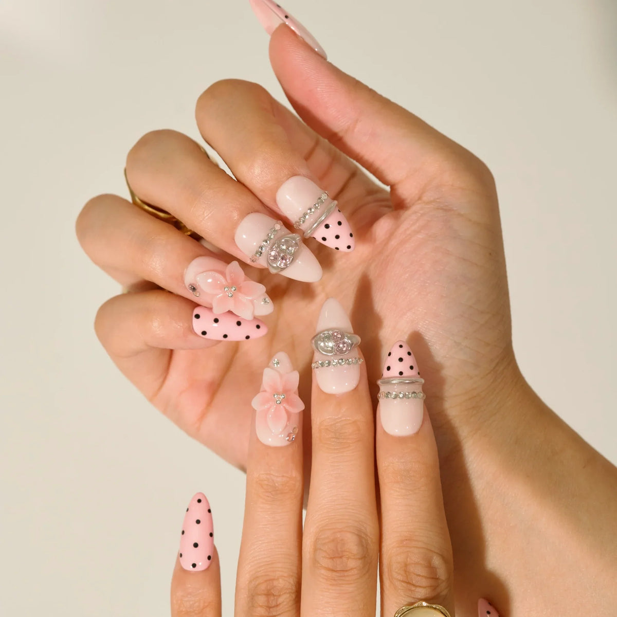 Sweet Overload Chrome Fresh Almond Press On Nails