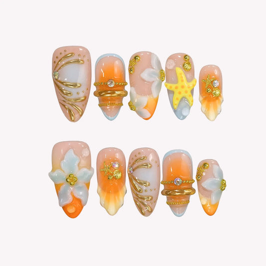 Time To Shine Chrome Fresh Almond Press On Nails