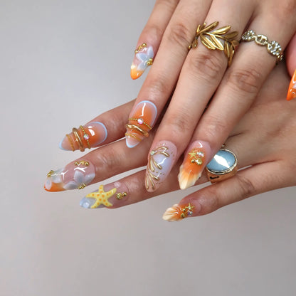 Time To Shine Chrome Fresh Almond Press On Nails