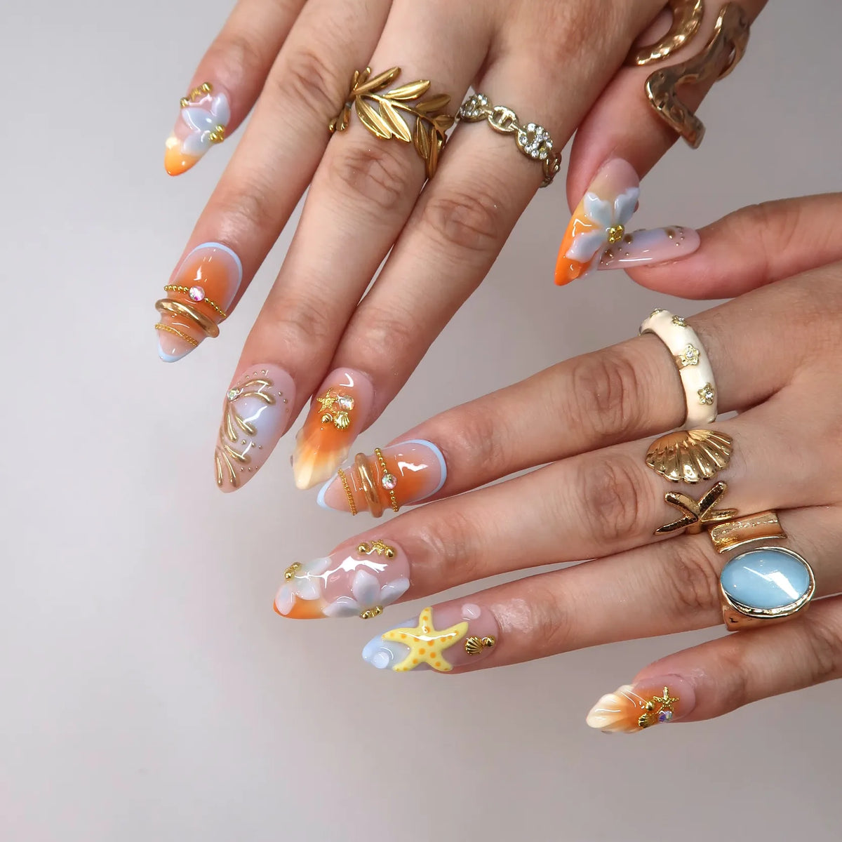 Time To Shine Chrome Fresh Almond Press On Nails