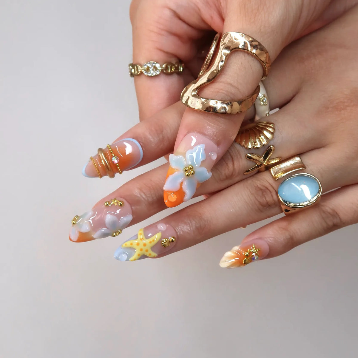 Time To Shine Chrome Fresh Almond Press On Nails