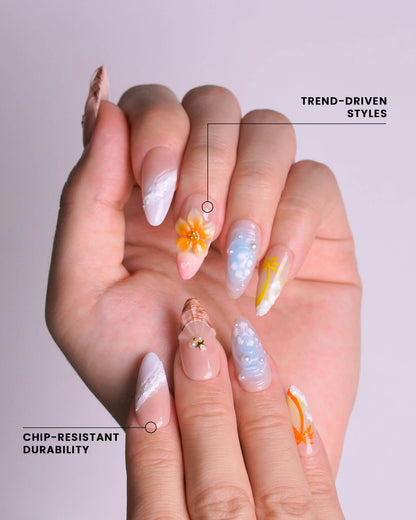 Tropical Bliss 3D Fresh Almond Press On Nails