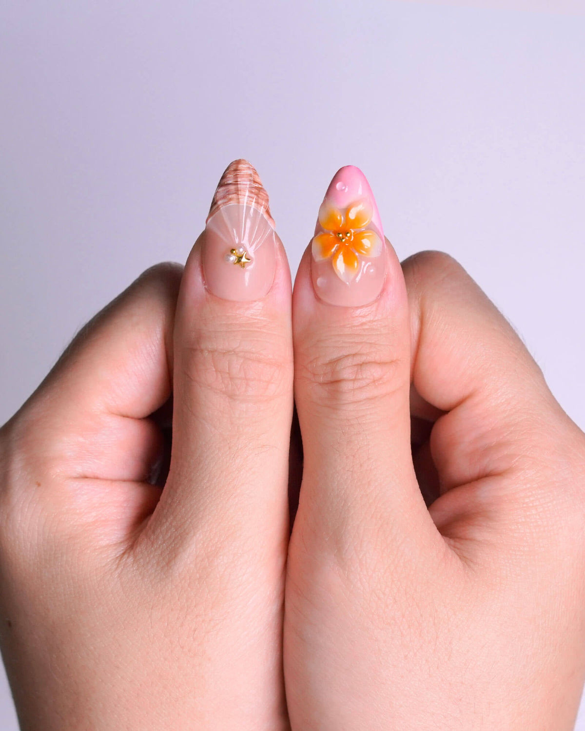Tropical Bliss 3D Fresh Almond Press On Nails