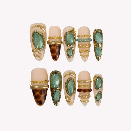 Well Off Chrome Fresh Almond Press On Nails