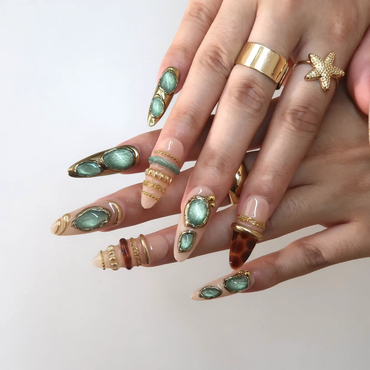 Well Off Chrome Fresh Almond Press On Nails