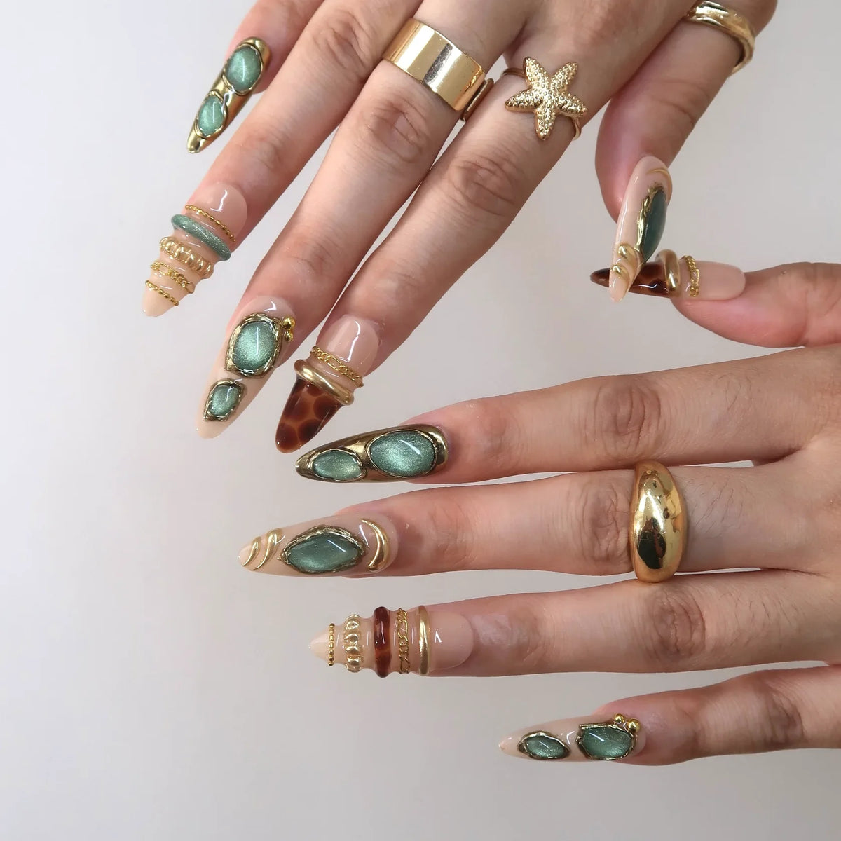 Well Off Chrome Fresh Almond Press On Nails