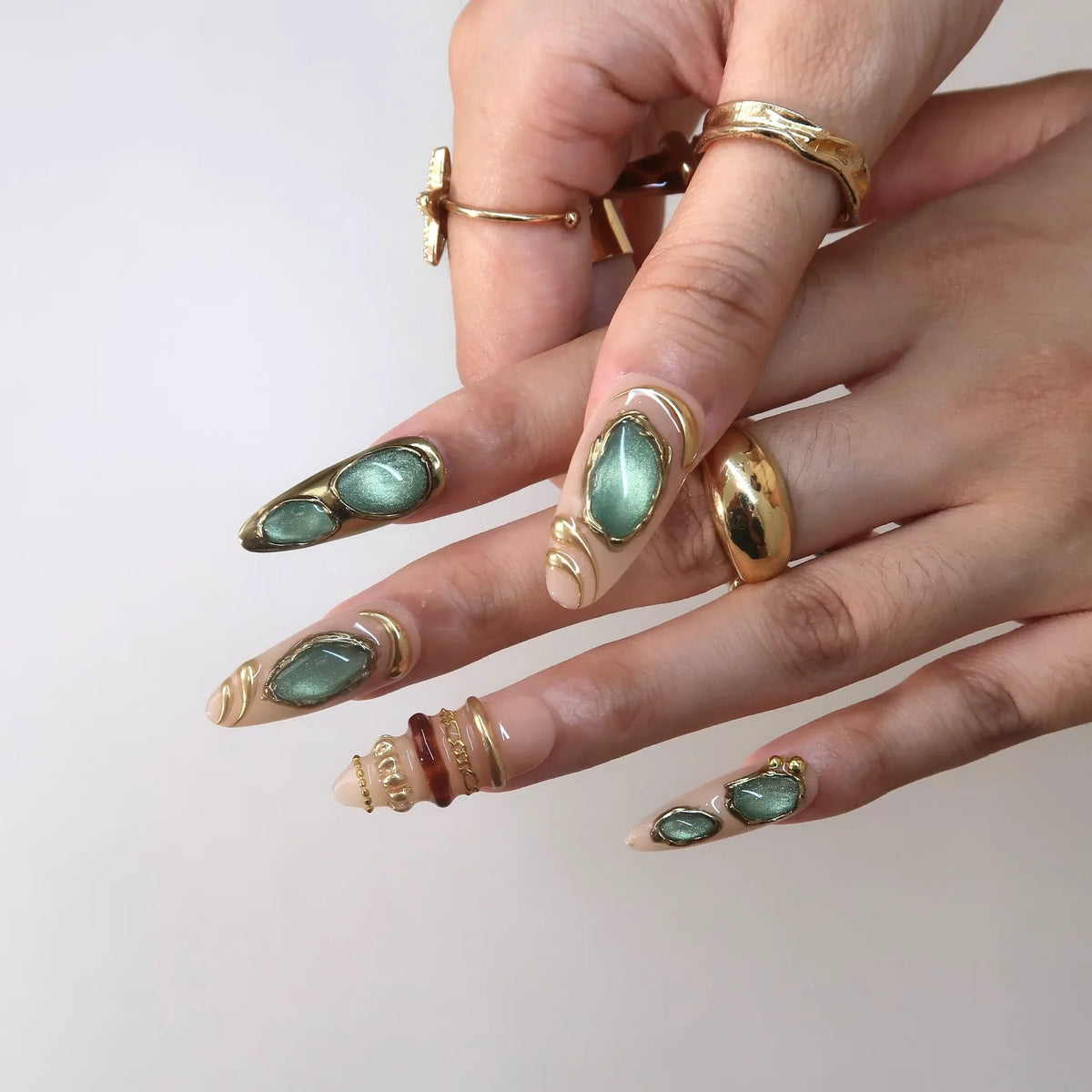 Well Off Chrome Fresh Almond Press On Nails