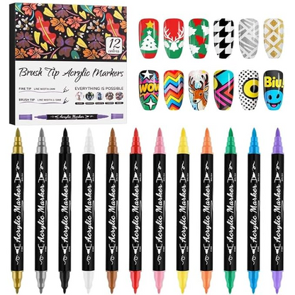 12 Colors Nail Marker Pen