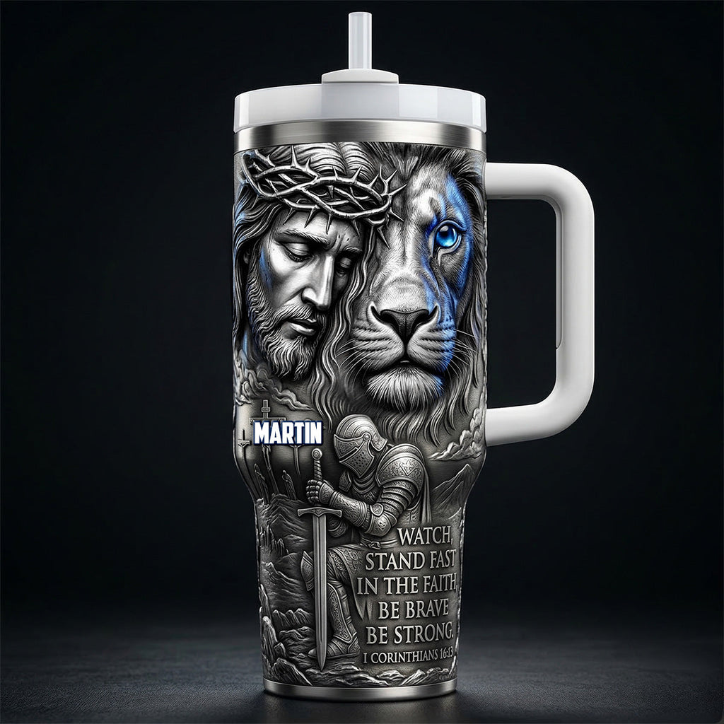 Jesus And Lion 40oz Tumbler - Personalized Gifts For Christians 04pamg200326