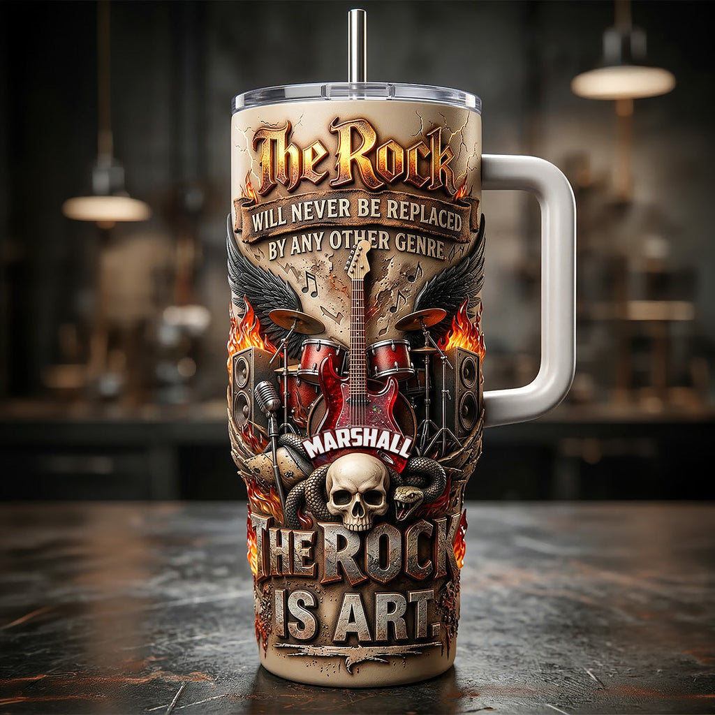Rock Vibes Skull Music 40oz Tumbler - Personalized Gifts For Rock Lover Tumbler 02PAMG190326