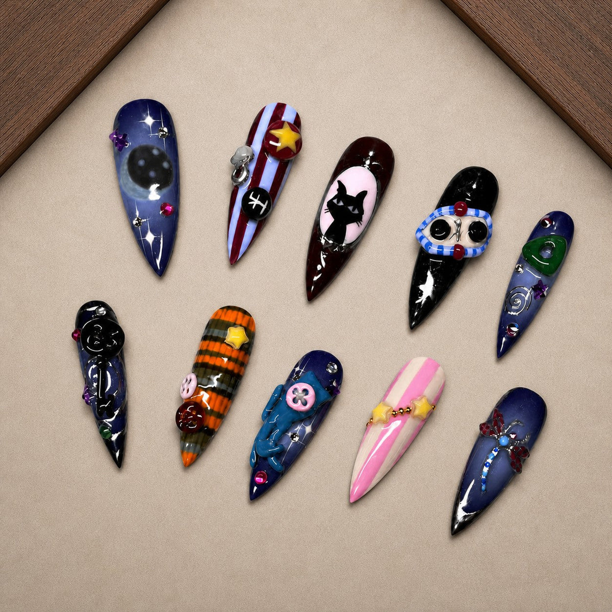 Midnight Curio 3D Spooky Stiletto Press On Nails