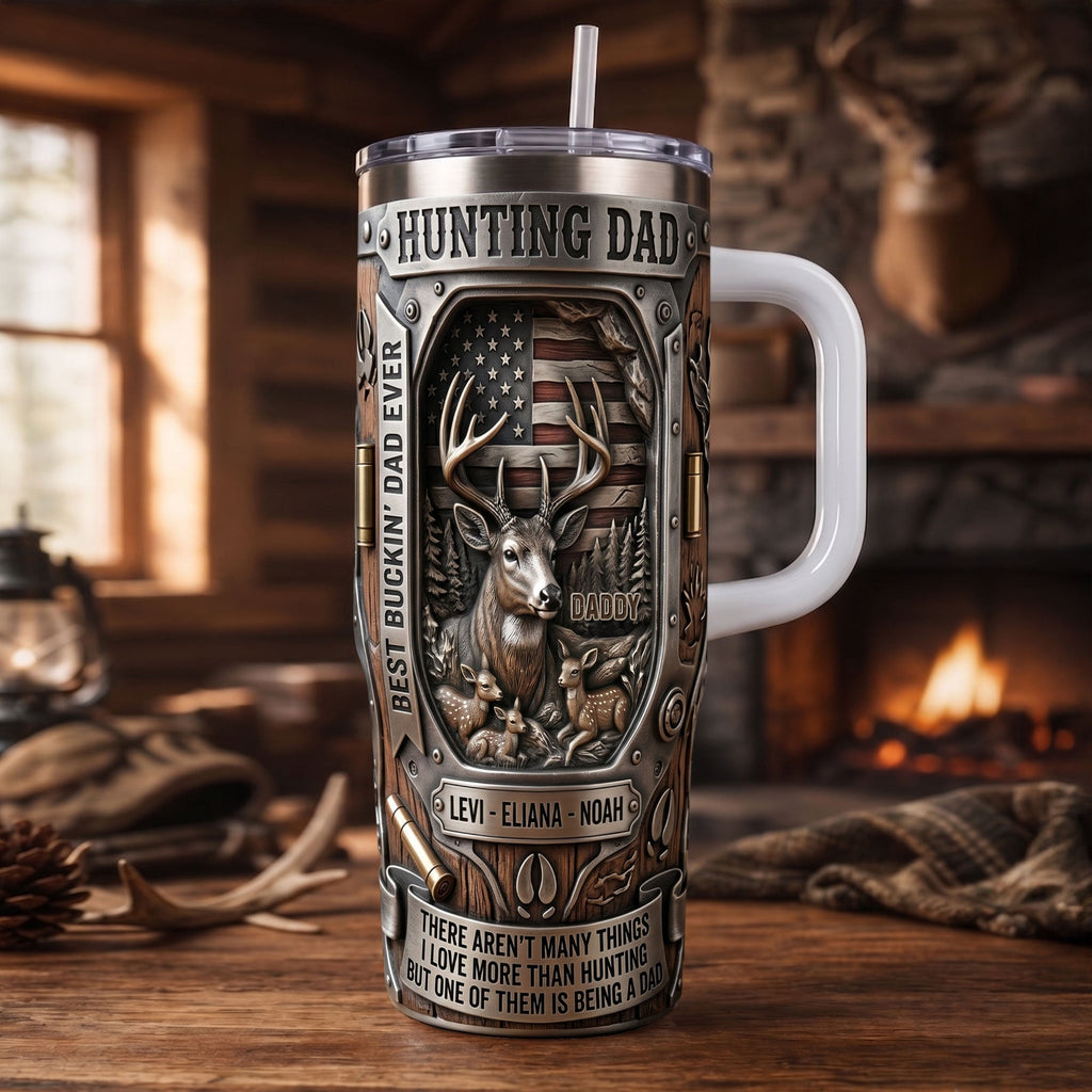 Proud Hunting Dad 40oz Tumbler With Handle, Personalized Gifts For Hunting Dads 04qhti280426