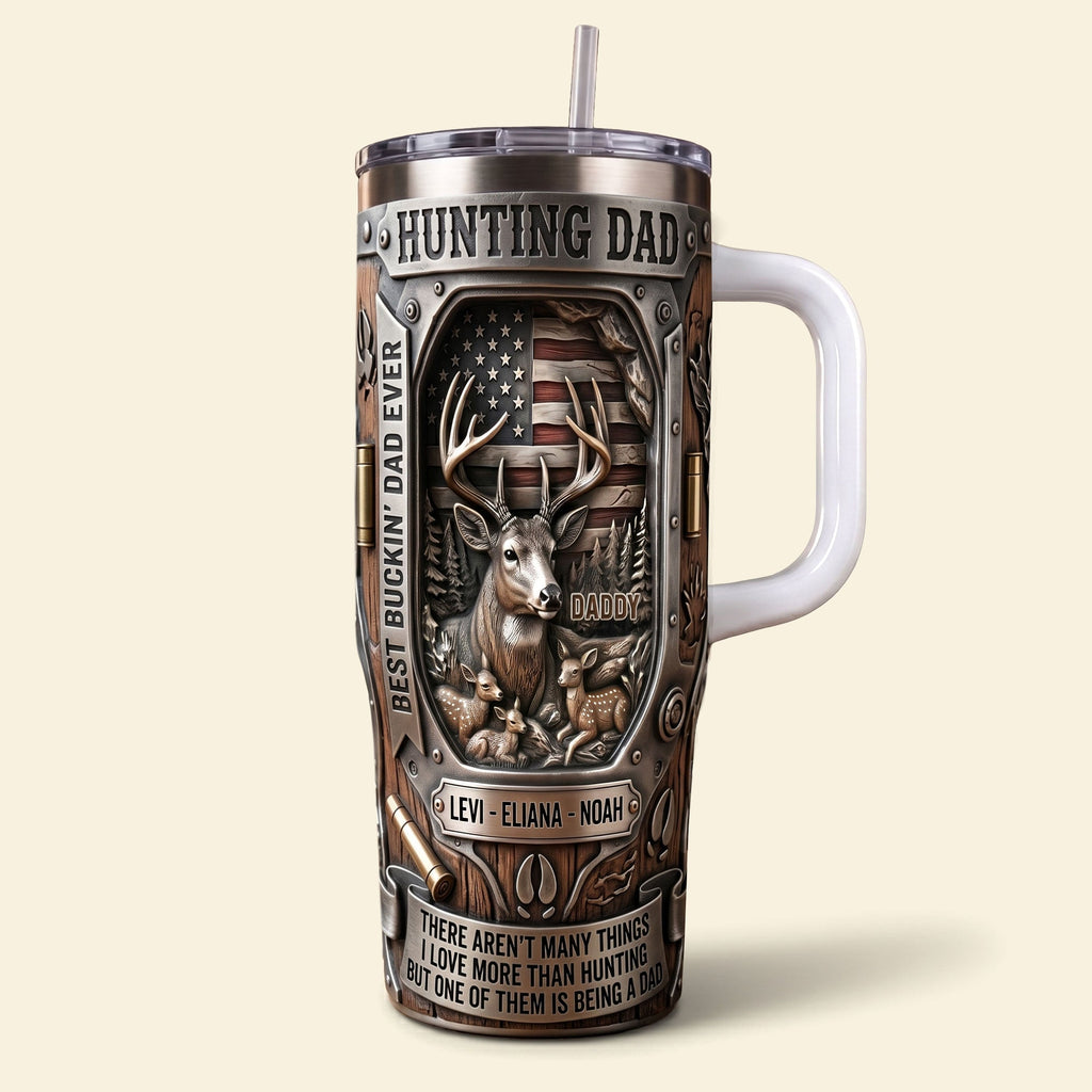 Proud Hunting Dad 40oz Tumbler With Handle, Personalized Gifts For Hunting Dads 04qhti280426