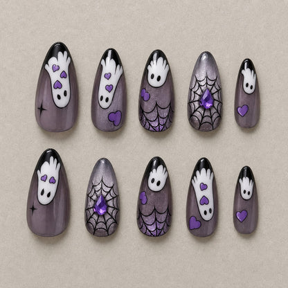 Phantom Hands Cat Eye Spooky Almond Press On Nails